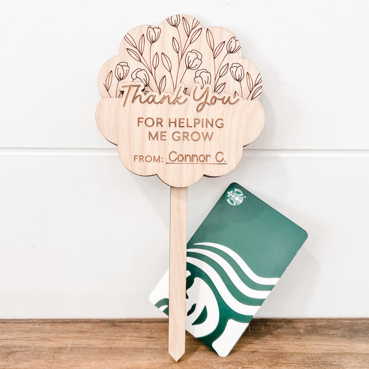 Teacher Plant Stake Gift Card Holder