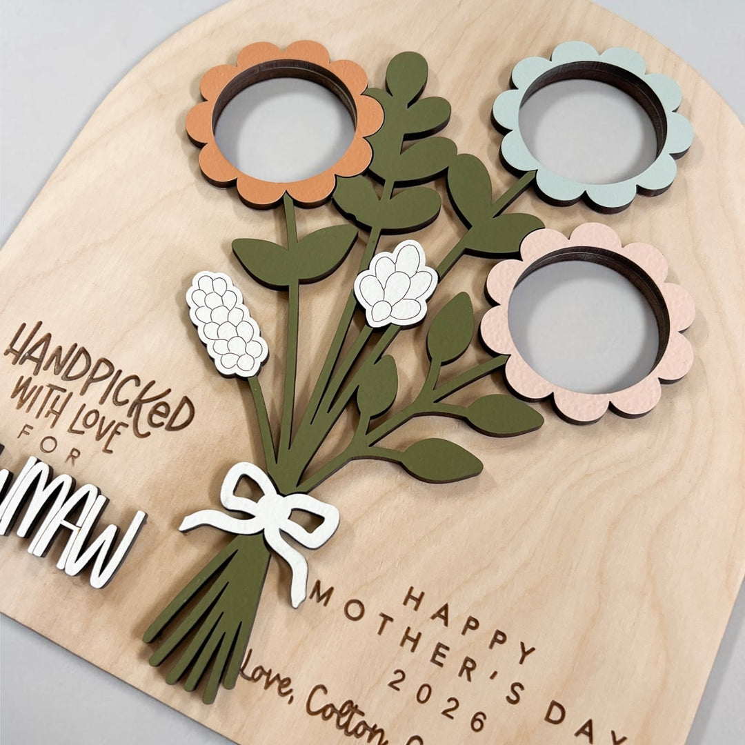 Mother's Day Gift Keepsake: Flower Bouquet Photo Sign