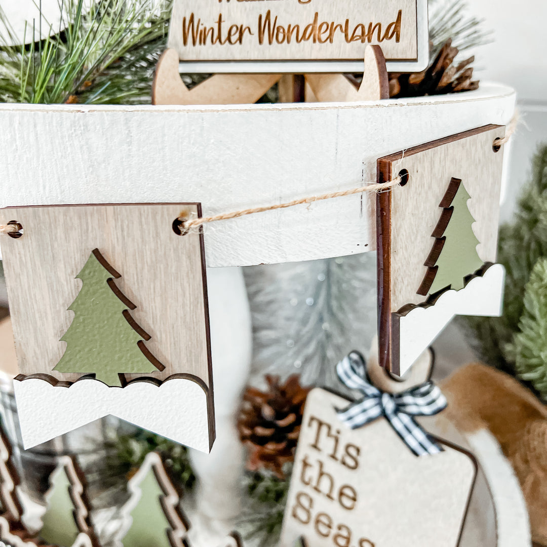 Christmas Tree Tiered Tray Decor