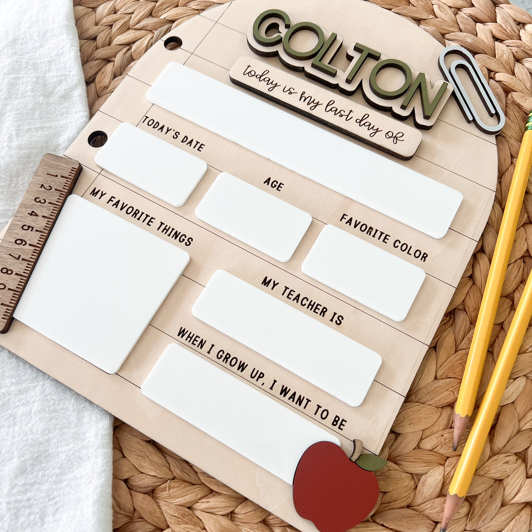 Personalized First & Last Day of School Sign