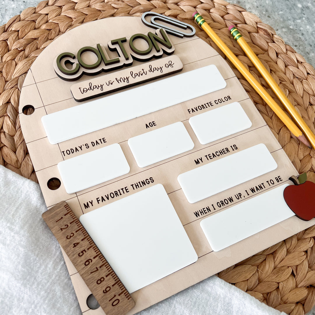 Personalized First & Last Day of School Sign