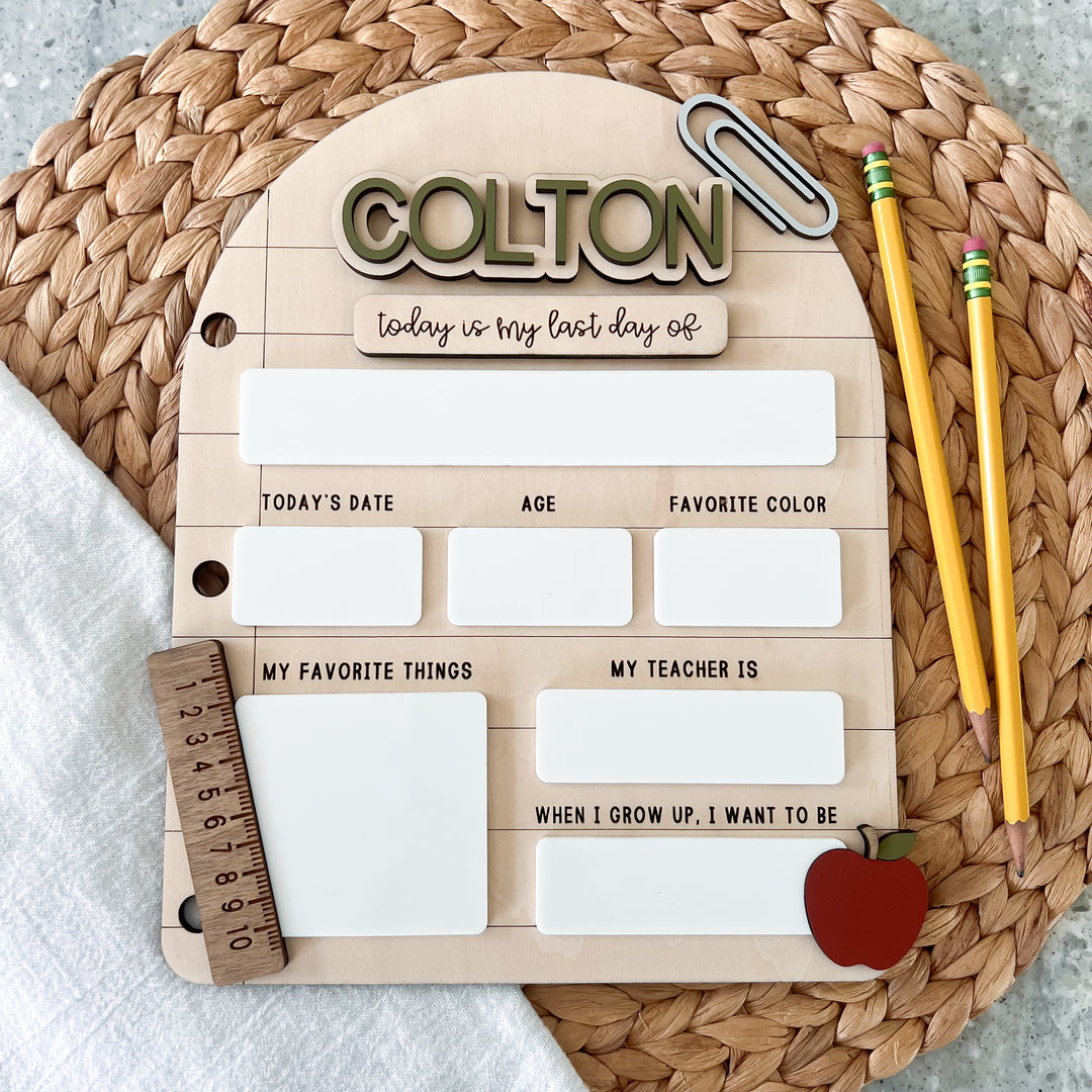 Personalized First & Last Day of School Sign