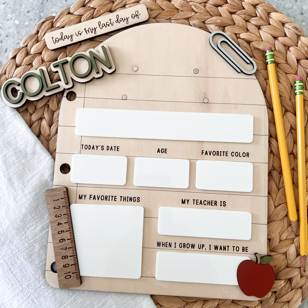 Personalized First & Last Day of School Sign