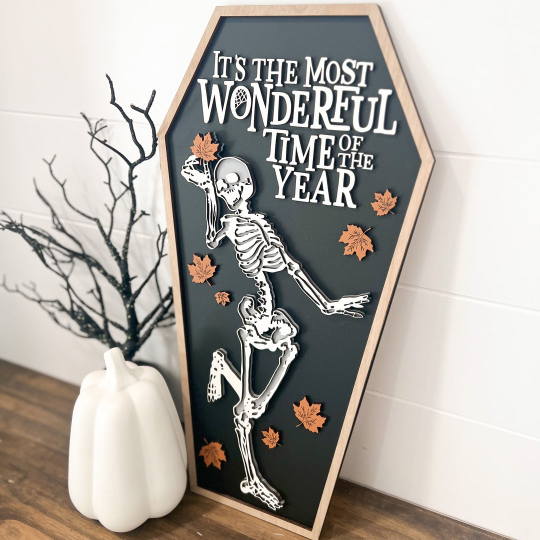 Most Wonderful Time of the Year Skeleton Sign