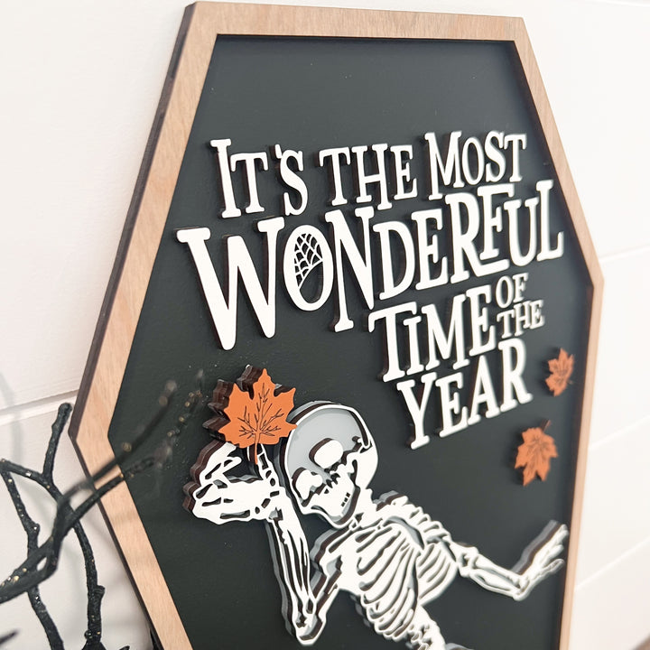 Most Wonderful Time of the Year Skeleton Sign