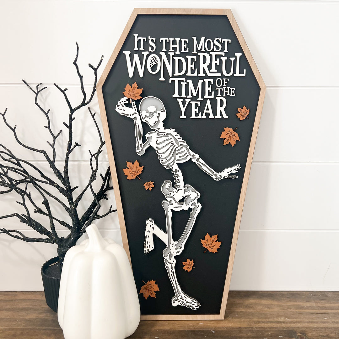 Most Wonderful Time of the Year Skeleton Sign