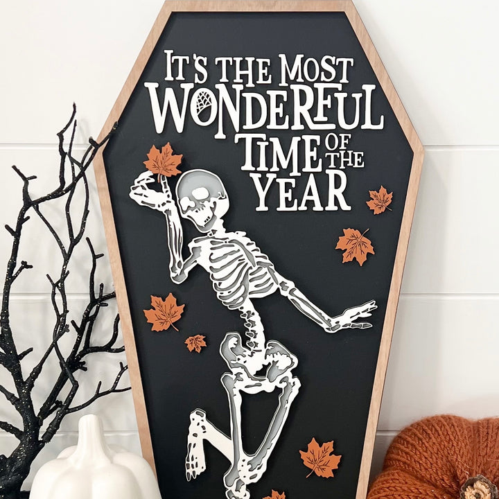 Most Wonderful Time of the Year Skeleton Sign