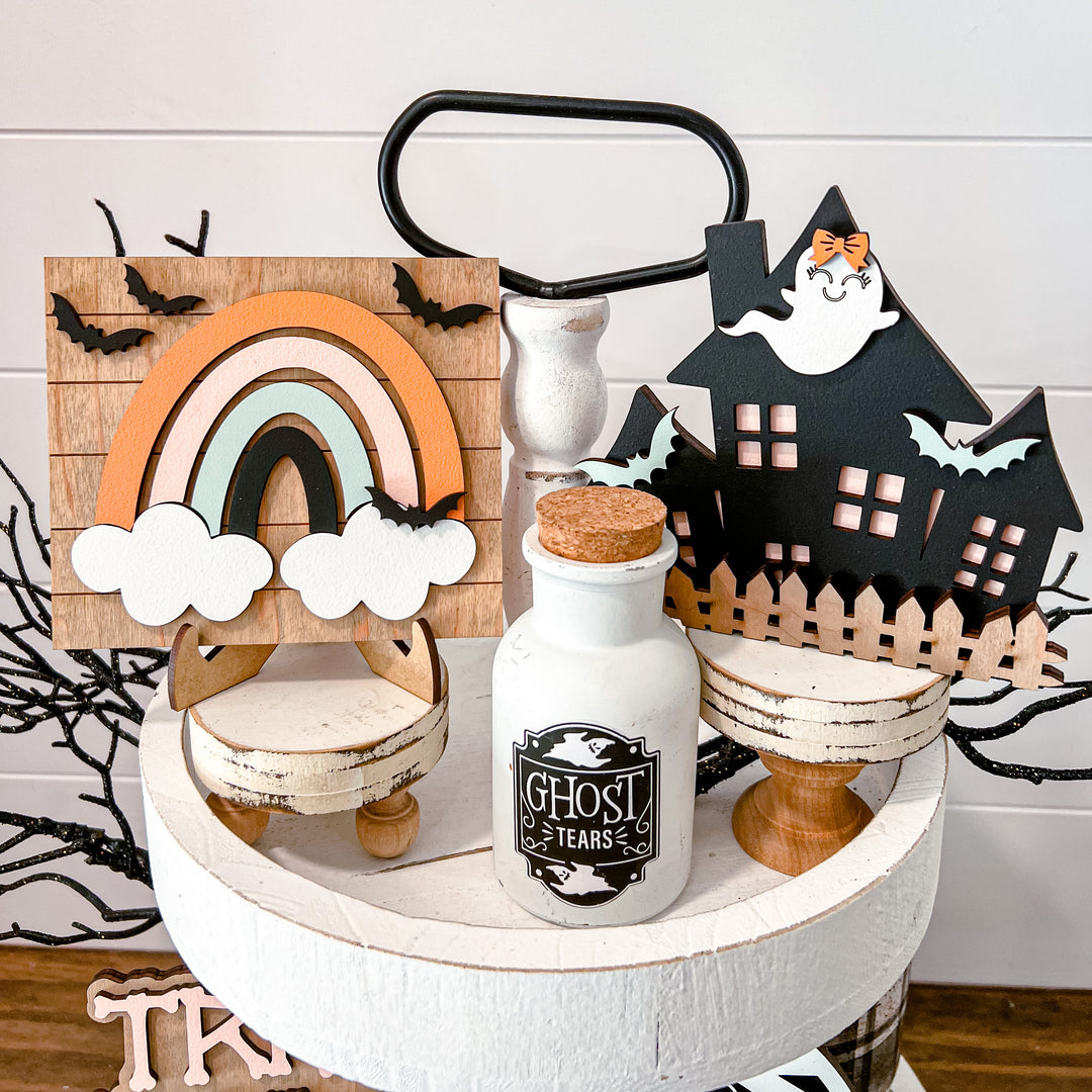 Retro Halloween Tiered Tray Decor