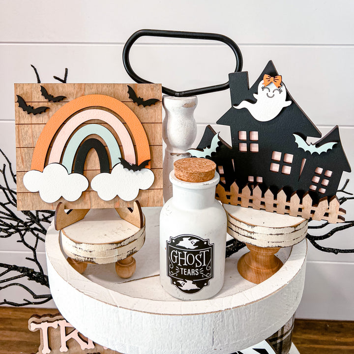 Retro Halloween Tiered Tray Decor