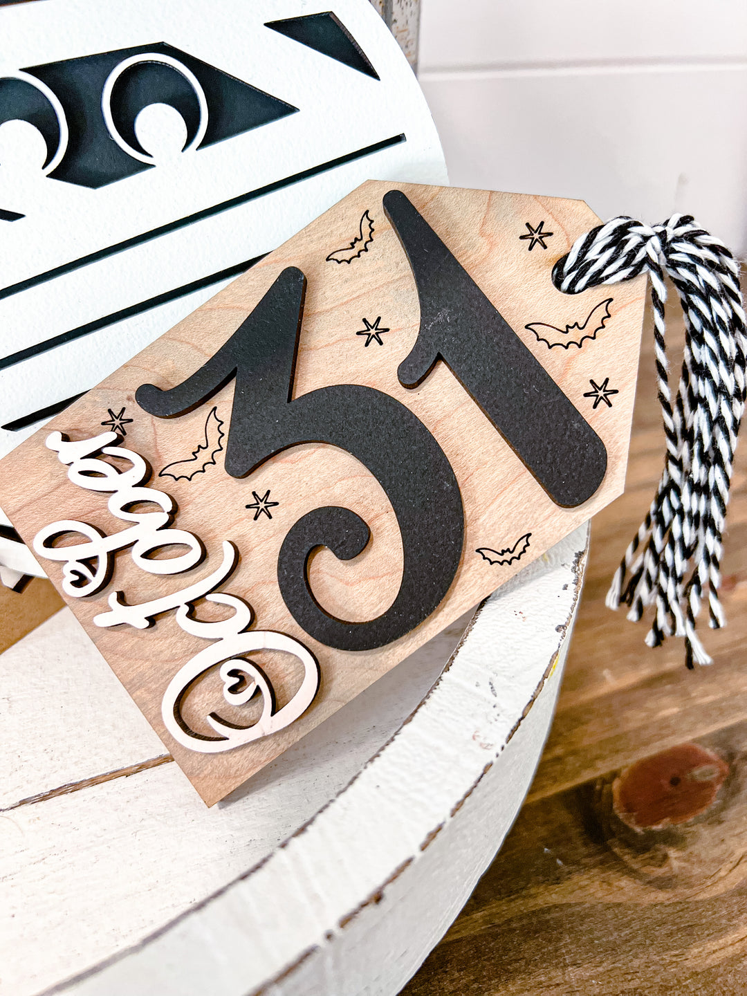 Retro Halloween Tiered Tray Decor