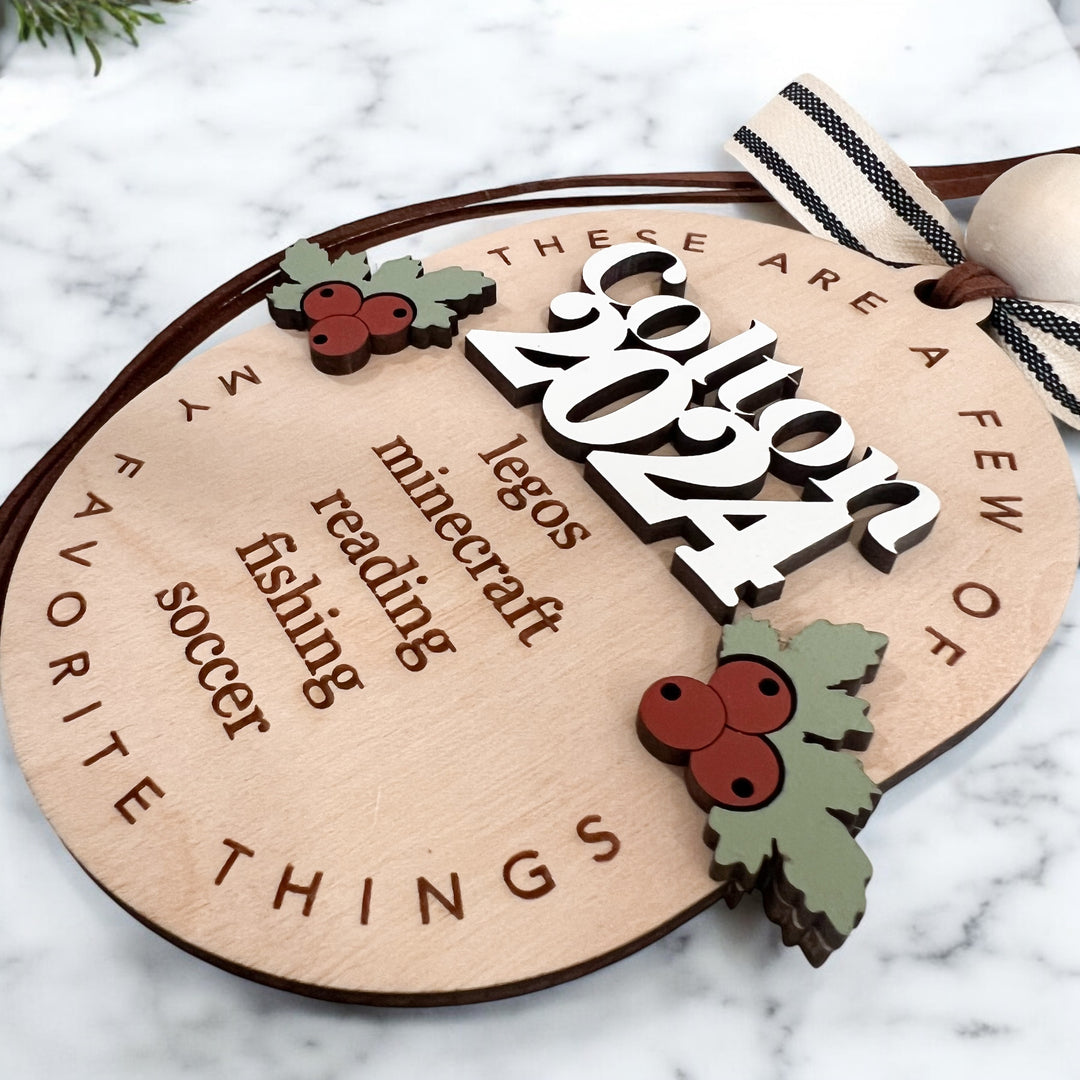 Personalized Favorite Things Ornament: Kids Christmas Keepsake