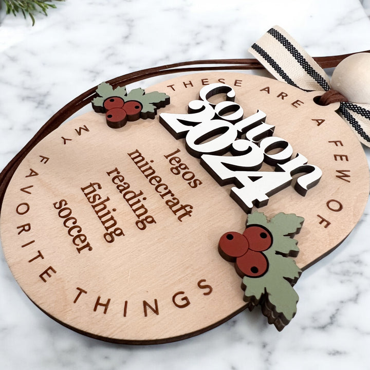 Personalized Favorite Things Ornament: Kids Christmas Keepsake