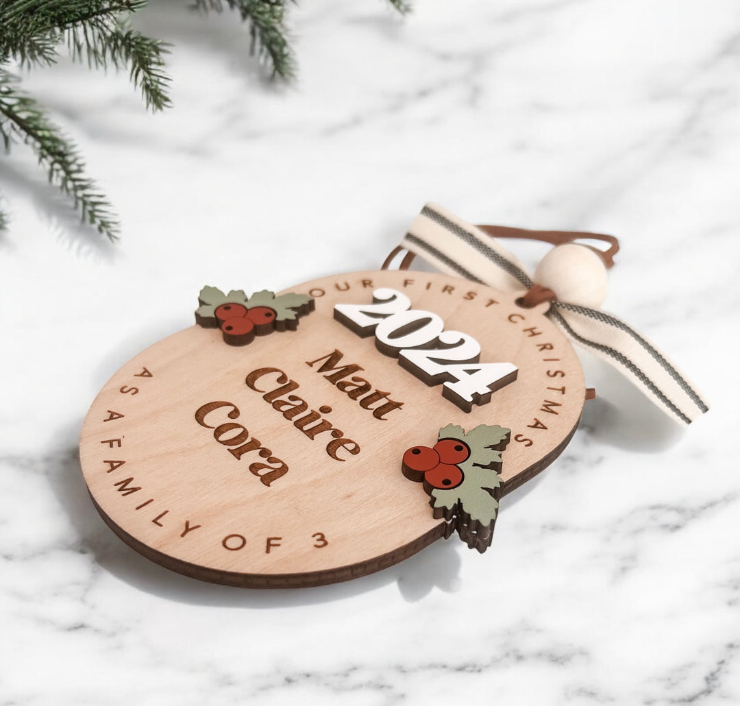 Customized Family Ornament: New addition