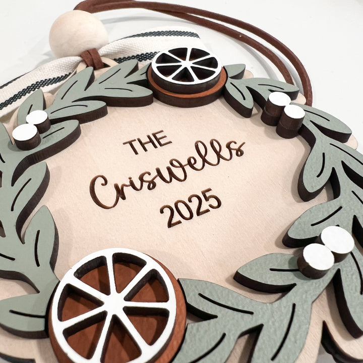 Personalized Family Wreath Ornament