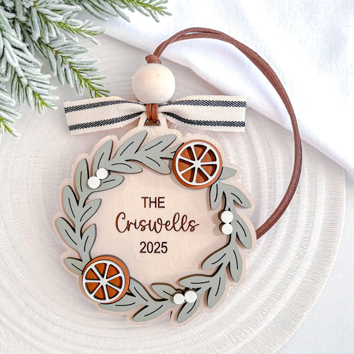 Personalized Family Wreath Ornament