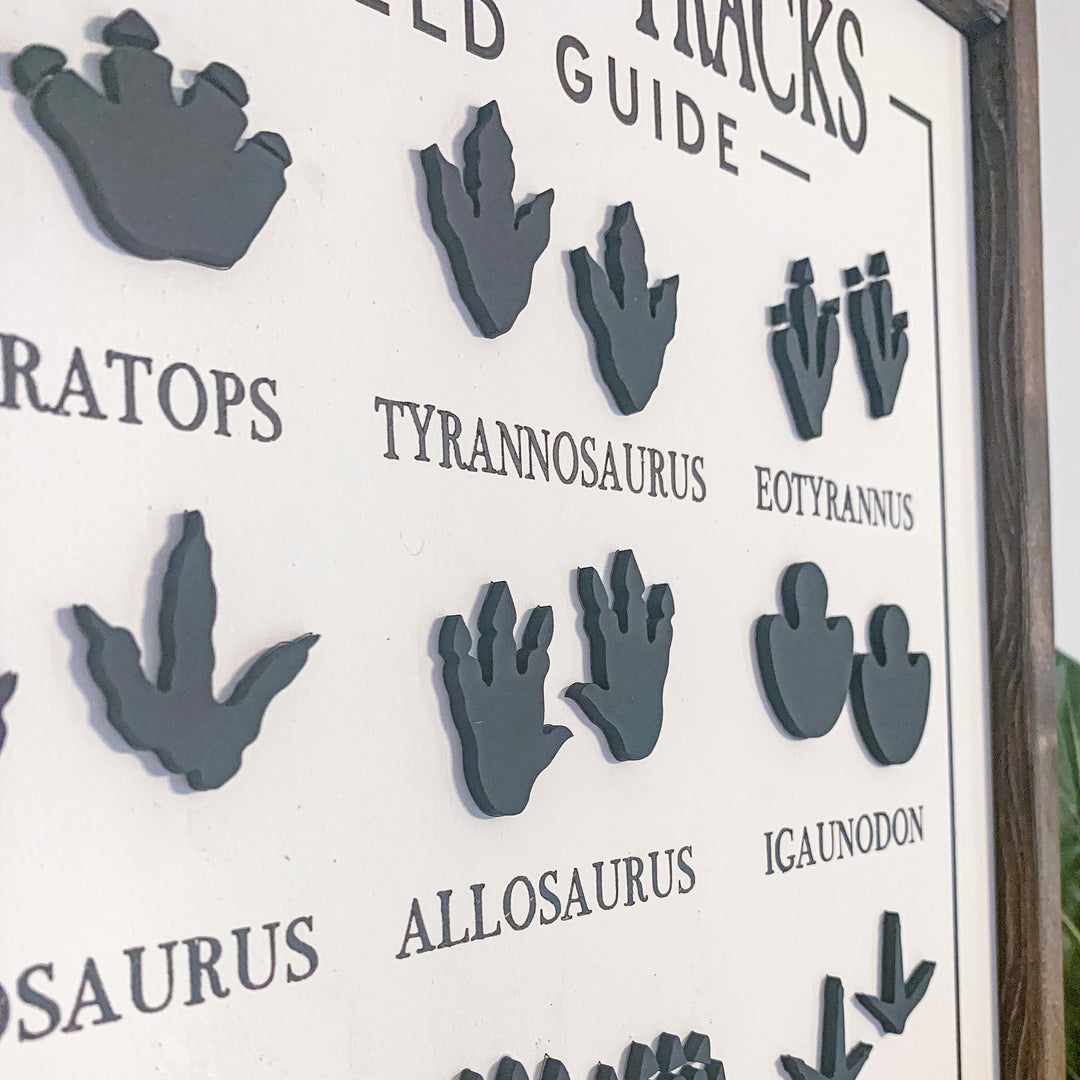 Dinosaur Tracks Wood Sign