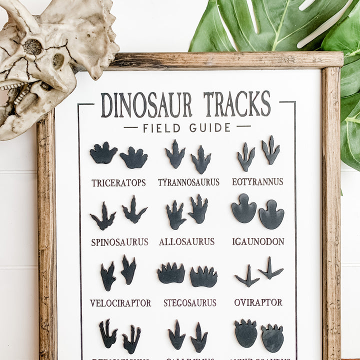 Dinosaur Tracks Wood Sign