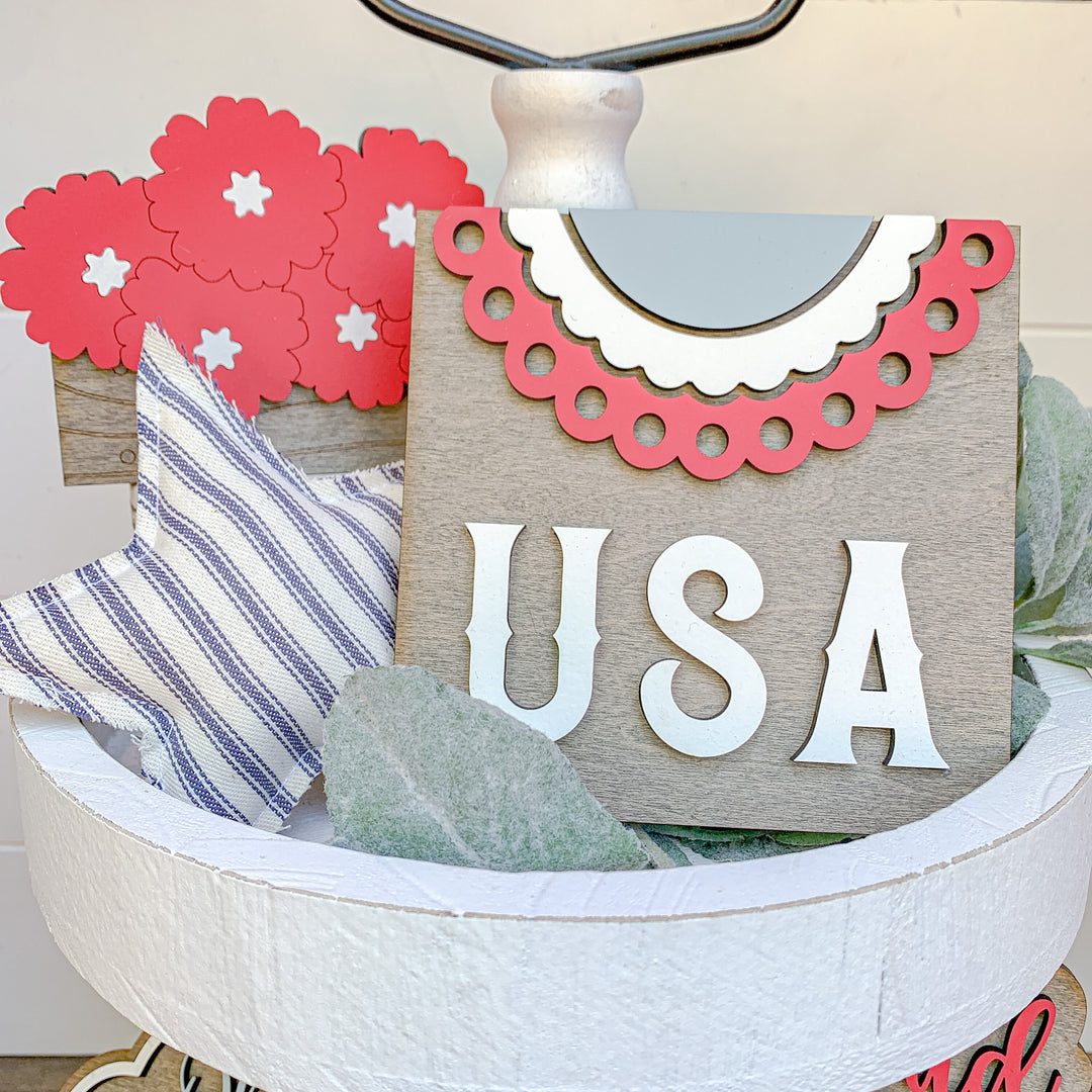 4th of July Tiered Tray Decor