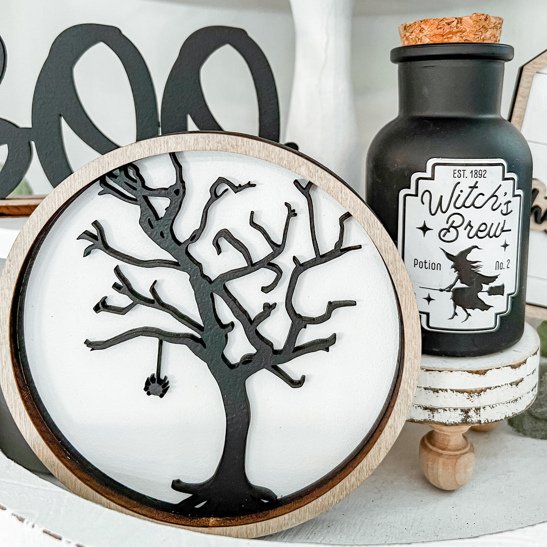 Neutral Halloween Tiered Tray Decor