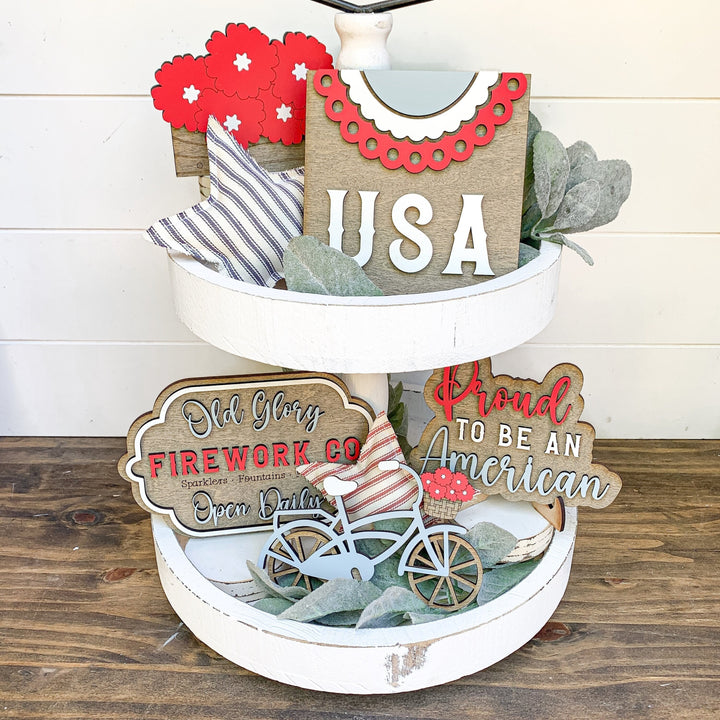 4th of July Tiered Tray Decor