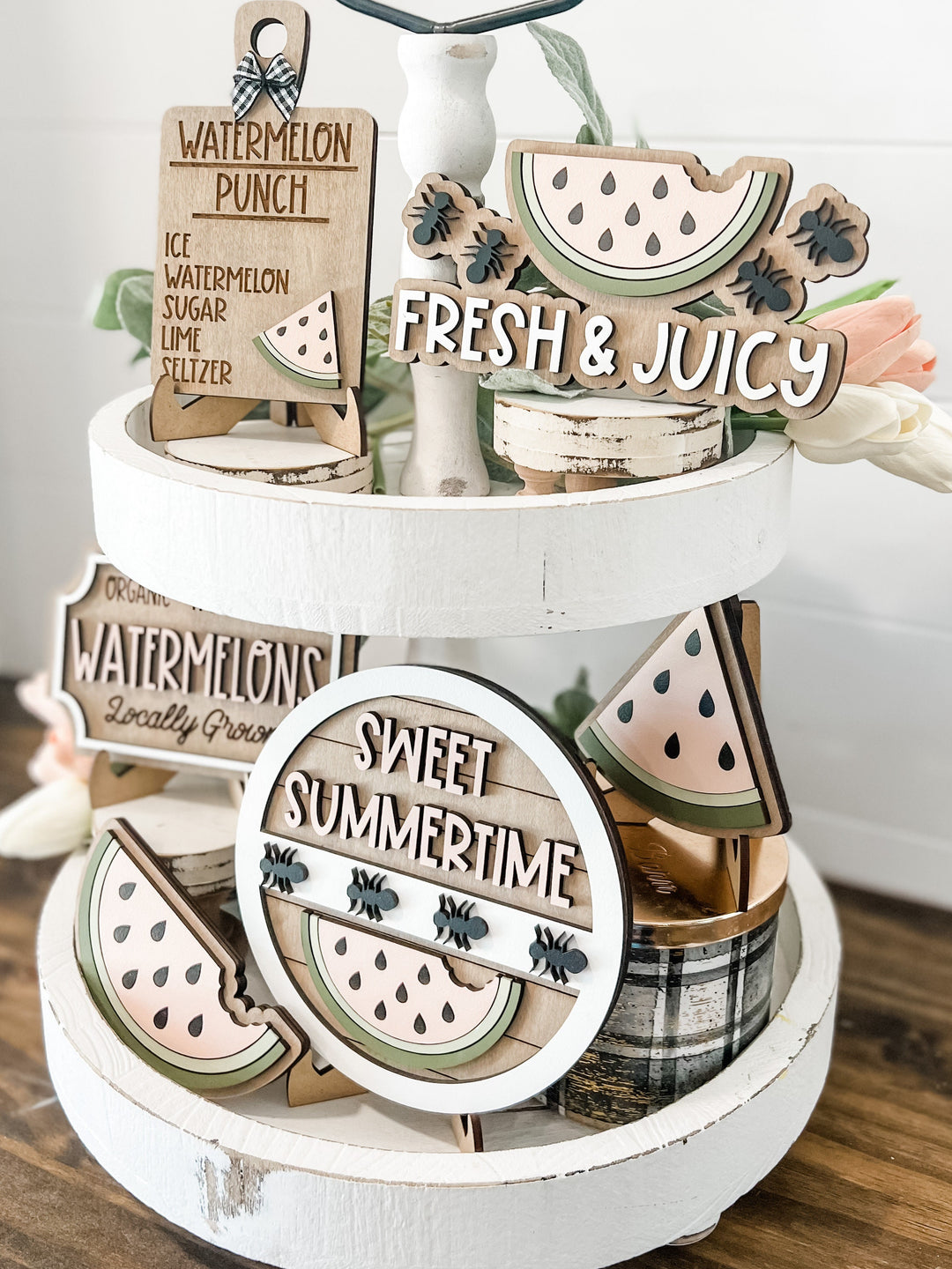 Watermelon Decor for Summer Tiered Tray