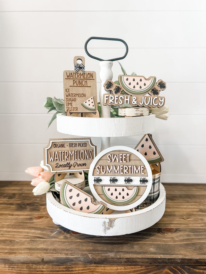 Watermelon Decor for Summer Tiered Tray