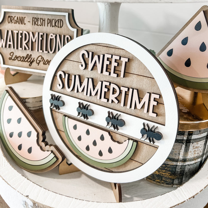 Watermelon Decor for Summer Tiered Tray