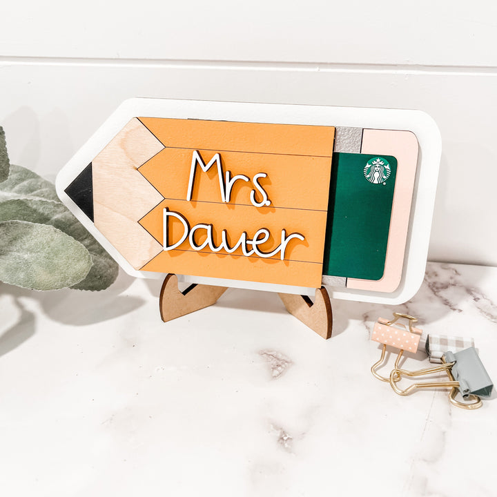 Personalized Teacher Gift Card Holder