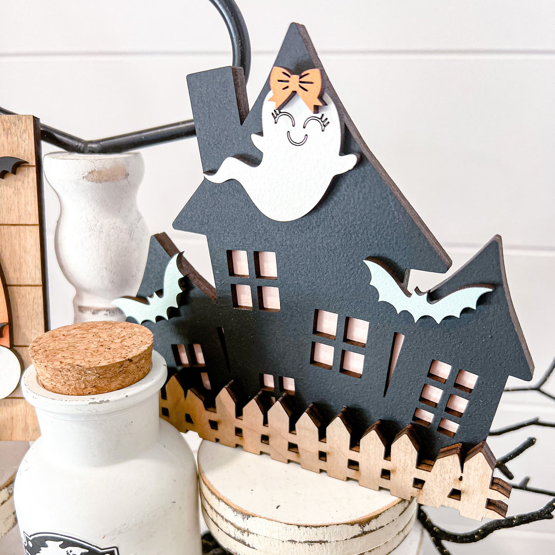 Retro Halloween Tiered Tray Decor