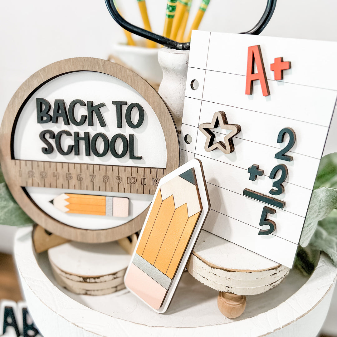 Back to School Tier Tray Decor