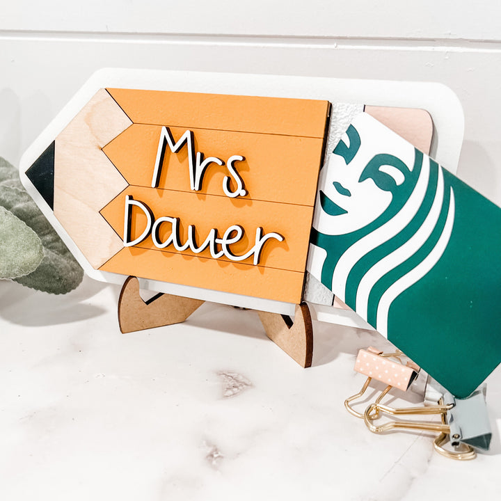 Personalized Teacher Gift Card Holder