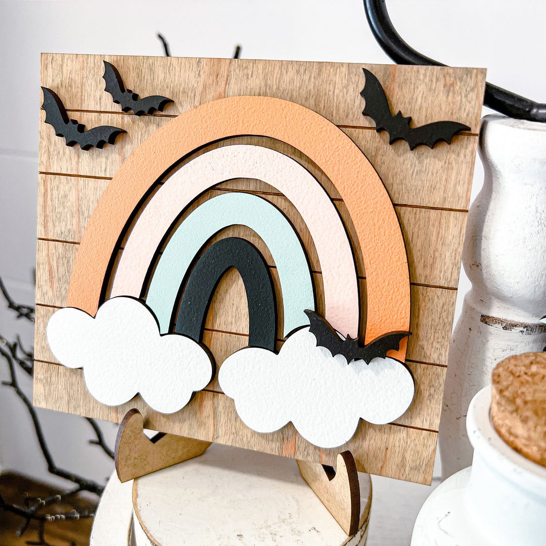 Retro Halloween Tiered Tray Decor