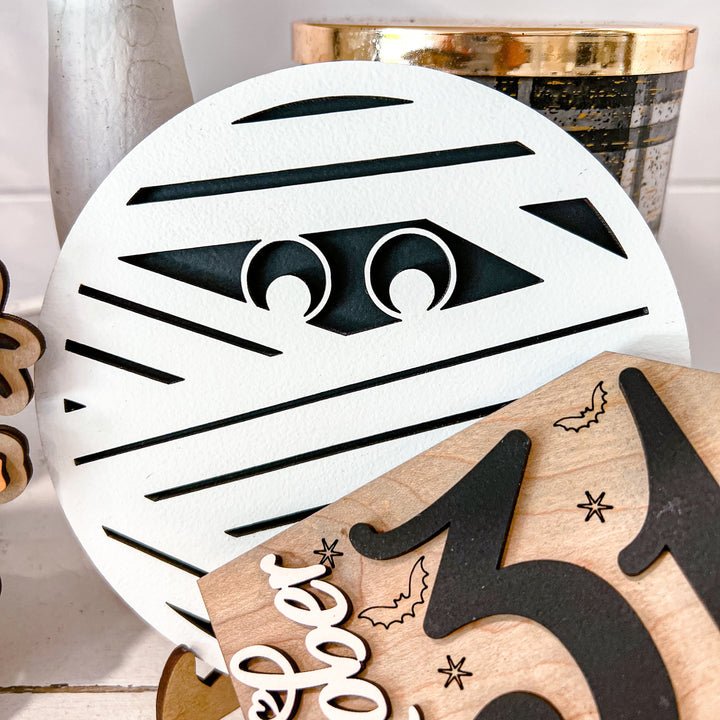 Retro Halloween Tiered Tray Decor
